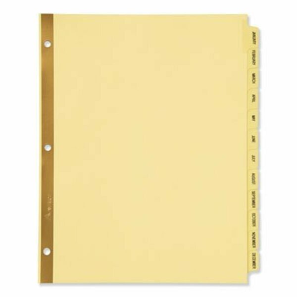 Avery Dennison Avery, Preprinted Laminated Tab Dividers W/gold Reinforced Binding Edge, 12-Tab, Letter 11307